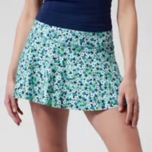 Athleta Ace Tennis Skort 13.5" Volley Floral Gulf Green Print Size M